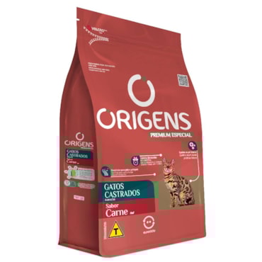 Ração Origens para Gatos Castrados Sabor Carne 10,1Kg