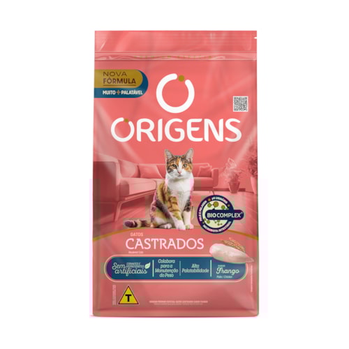 Ração Origens para Gatos Castrados Sabor Frango