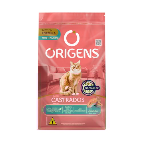 Ração Origens para Gatos Castrados Sabor Salmão