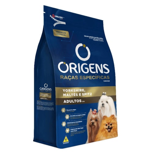 Ração Origens Raças Específicas para Cães Adultos Yorkshire, Maltês E Spitz 1kg