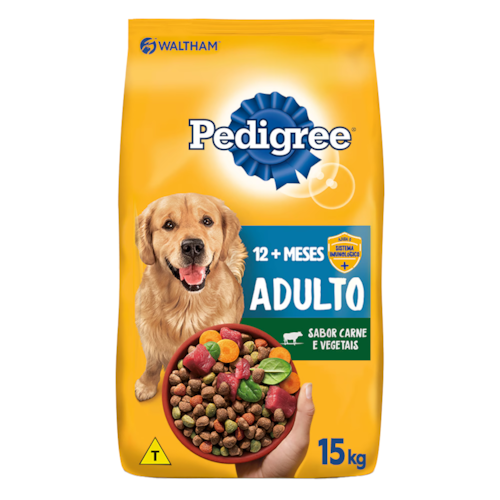Ração Pedigree Cães Adultos Raças Médias e Grans Carne e Vegetais  15,0 kg