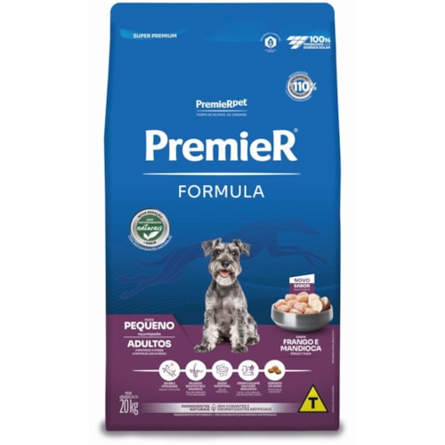 Ração Premier Formula Cães Adultos Raças Pequenas Sabor Frango e Mandioca 20kg