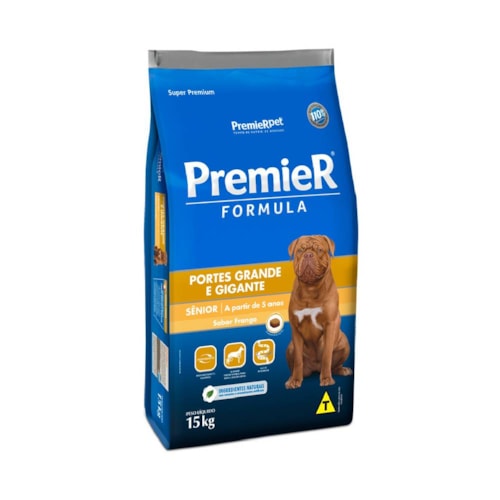 Ração Premier Fórmula Cães Sênior Portes Grande e Gigante Sabor Frango 15kg