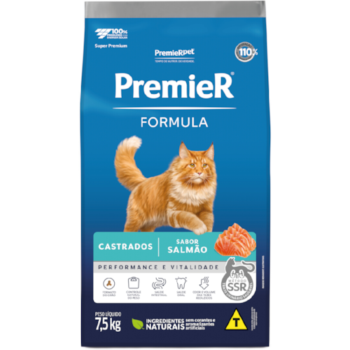 Ração Premier Fórmula Gatos Castrados Salmão 7,5KG