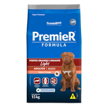 Ração Premier Fórmula Light para Cães Adultos Raças Grandes Sabor Frango 15kg - imagem adicional