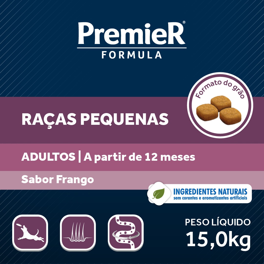 Ração Premier Fórmula Mini Bits Cães Adultos Raças Pequenas Frango