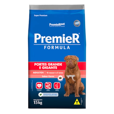 Ração Premier Fórmula para Cães Adultos Raças Grandes Sabor Carne 15kg - imagem adicional