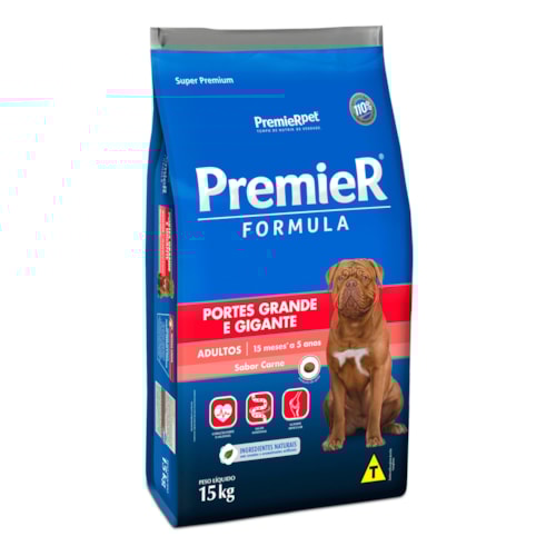 Ração Premier Fórmula para Cães Adultos Raças Grandes Sabor Carne 15kg