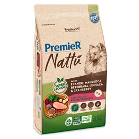 Ração Premier Nattu Cães Adultos de Pequeno Porte Mandioca 10,1 kg