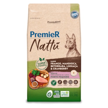 Ração Premier Nattu Cães Sênior Porte Pequeno Mandioca 10,1 kg - imagem adicional