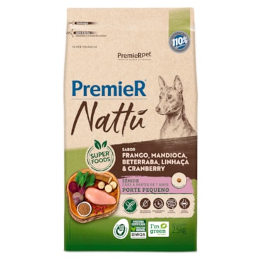 Ração Premier Nattu Cães Sênior Porte Pequeno Mandioca 2,5 kg - imagem adicional