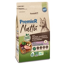 Ração Premier Nattu Cães Sênior Porte Pequeno Mandioca 2,5 kg