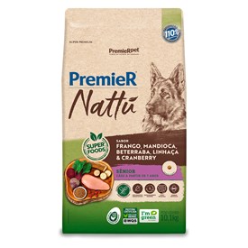 Ração Premier Nattu Cães Sênior Sabor Mandioca 10,1kg