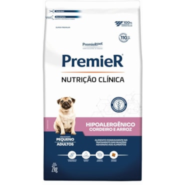 Ração Premier Nutrição Clínica Cães Hipoalergênica Sabor Cordeiro Pequeno Porte 2kg