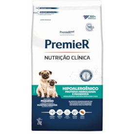 Ração Premier Nutrição Clínica Cães Hipoalergênico Proteína Hidrolisada e Mandioca Pequeno Porte 2kg