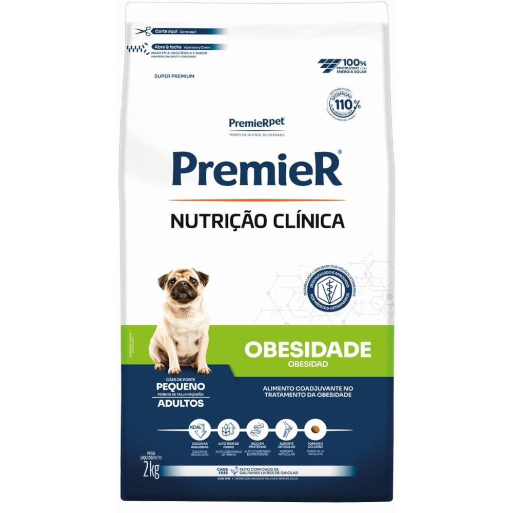 Ração Premier Nutrição Clínica Cães Obesidade Pequeno Porte 2kg