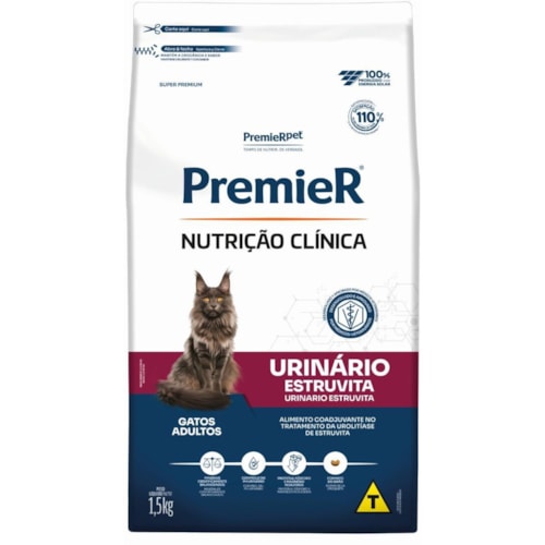 Ração Premier Nutrição Clínica Gatos Urinário Estruvita 1,5kg