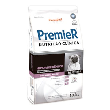 Ração Premier Nutrição Clínica Hipoalergênico Cães Adultos de Pequeno Porte Sabor Cordeiro e Arroz 10,1kg