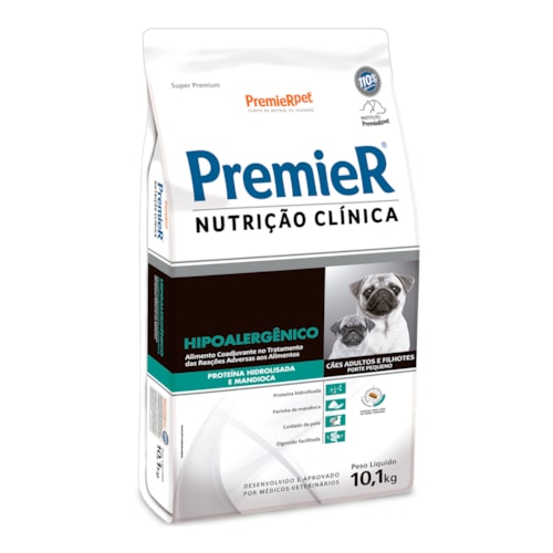 Ração Premier Nutrição Clínica Hipoalergênico Cães Adultos e Filhotes de Pequeno Porte 10,1 kg