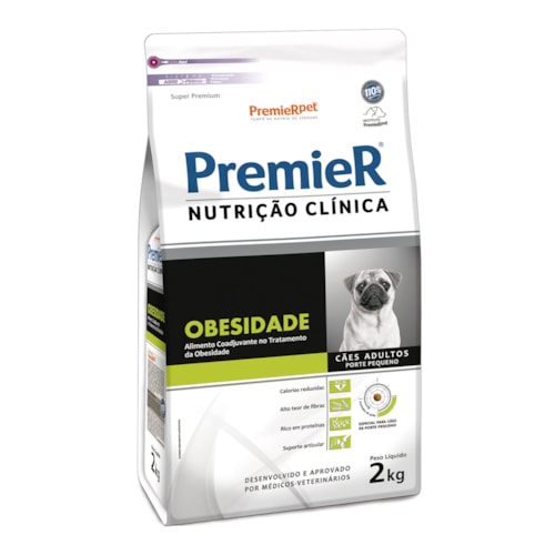 Ração Premier Nutrição Clínica Obesidade Cães Adultos de Pequeno Porte 2 kg