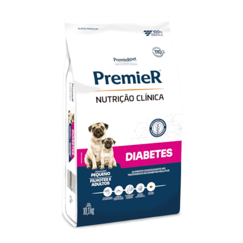 Ração Premier Nutrição Clínica para Cães Adultos de Pequeno Porte com Diabetes 10,1kg