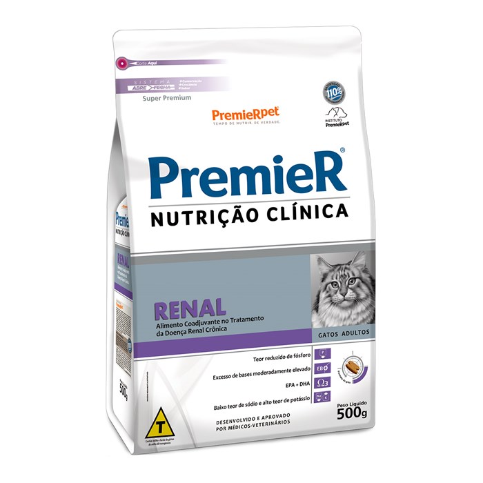 Ração Premier Nutrição Clínica Renal Gatos Adultos 500 g