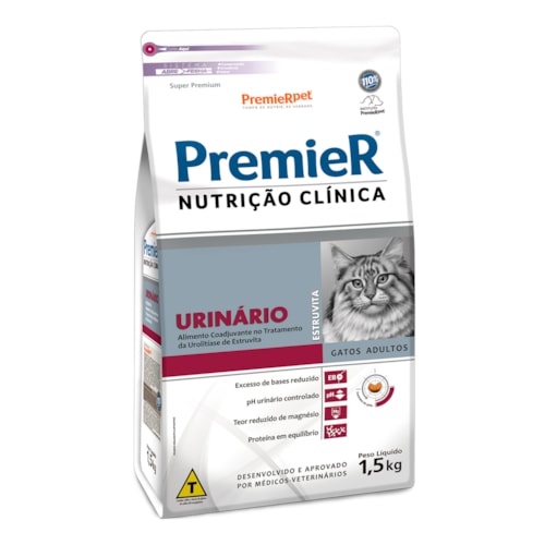 Ração Premier Nutrição Clínica Urinário Gatos Adultos 1,5 kg