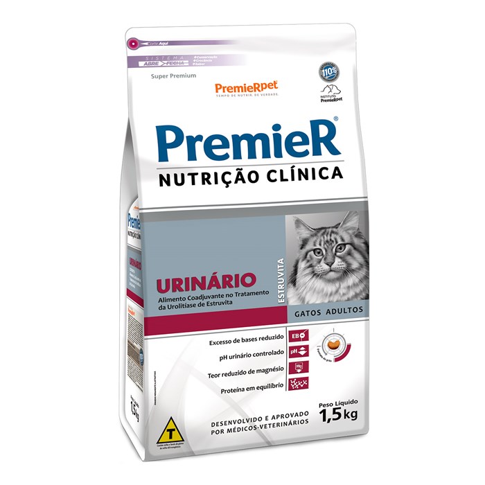 Ração Premier Nutrição Clínica Urinário Gatos Adultos 1,5 kg