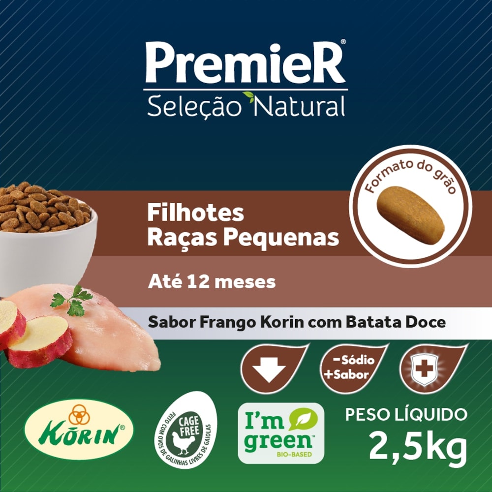 Ração Premier Pet Seleção Natural Frango Korin com Batata Doce