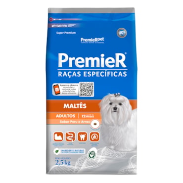 Ração Premier Raças Específicas Cães Adultos Maltês Peru e Arroz 2,5 kg - imagem adicional