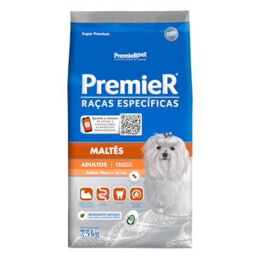 Ração Premier Raças Específicas Cães Adultos Maltês Peru e Arroz 7,5 kg - imagem adicional