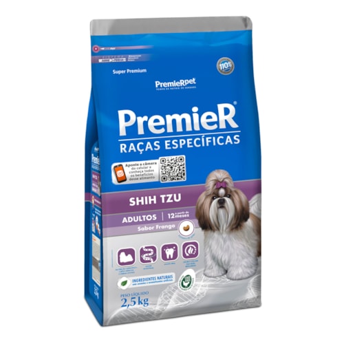 Ração Premier Raças Específicas Cães Adultos Shih Tzu Frango 2,5 kg