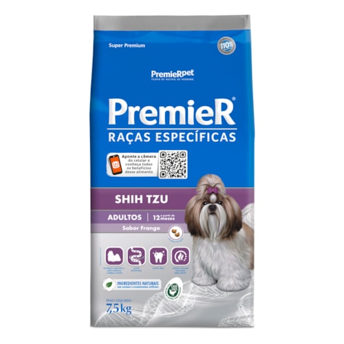 Ração Premier Raças Específicas Cães Adultos Shih Tzu Frango 7,5 kg