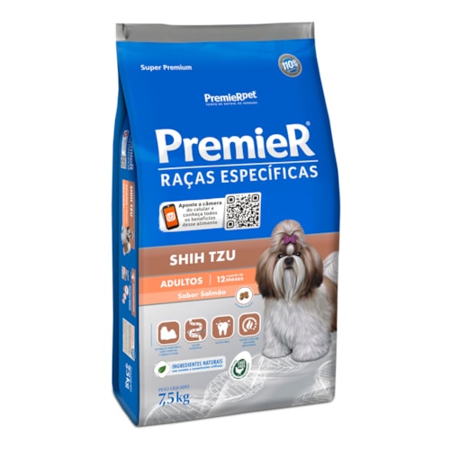 Ração Premier Raças Específicas Cães Adultos Shih Tzu Salmão 7,5 kg