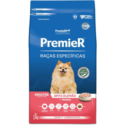 Ração Premier Raças Específicas Cães Adultos Spitz Alemão Sabor Frango 1kg - imagem adicional