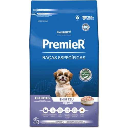 Ração Premier Raças Específicas Cães Filhotes Shih Tzu Sabor Frango 2,5kg