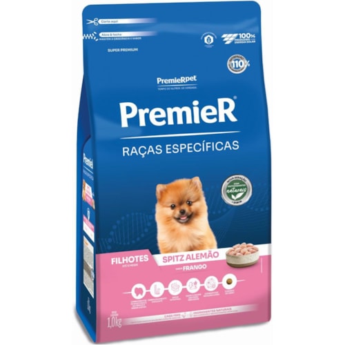 Ração Premier Raças Específicas Cães Filhotes Spitz Alemão Sabor Frango 1kg - imagem adicional