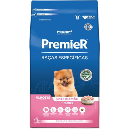 Ração Premier Raças Específicas Cães Filhotes Spitz Alemão Sabor Frango 1kg - imagem adicional