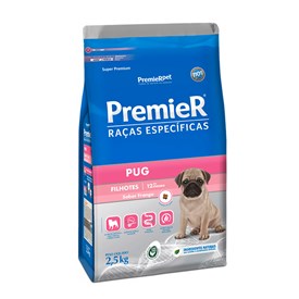 Ração Premier Raças Específicas para Cachorro Pug Filhotes Sabor Frango 2,5kg