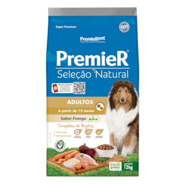 Ração Premier Seleção Natural Cães Adultos Raças Médias e Grandes Proteína de Frango 12,0 kg - imagem adicional