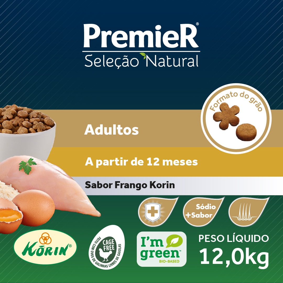 Ração Premier Seleção Natural Cães Adultos Raças Médias e Grandes