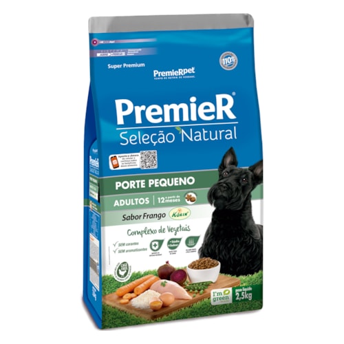 Ração Premier Seleção Natural Cães Adultos Raças Pequenas Frango 2,5 kg