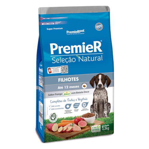 Ração Premier Seleção Natural Cães Filhotes Com Batata Doce 2,5 kg