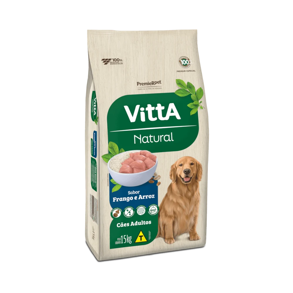 Ração Premier Vitta Natural Cães Adultos Frango e Arroz 15 kg