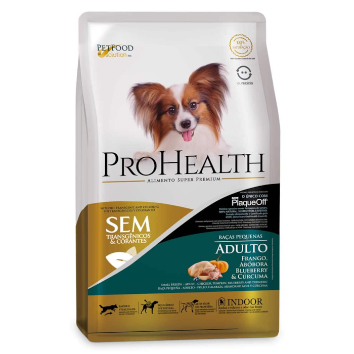 Ração Pro Health para Cães Adultos Raças Pequenas Sabor Frango, Abóbora, Blueberry e Cúrcuma 2,5kg