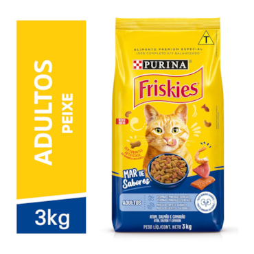 Ração Purina Friskies para Gatos Adultos Peixe e Frutos do Mar