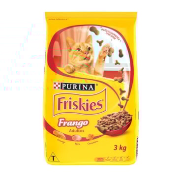 Ração Purina Friskies para Gatos Adultos Sabor Frango 3kg