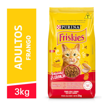 Ração Purina Friskies para Gatos Adultos Sabor Frango 3kg