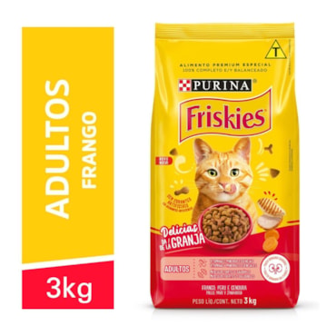 Ração Purina Friskies para Gatos Adultos Sabor Frango 3kg - imagem adicional