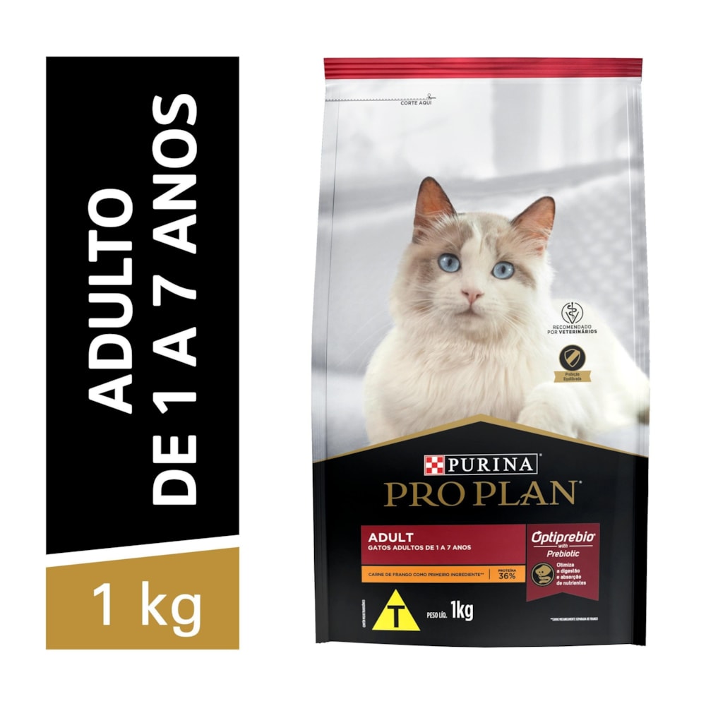 Ração Purina Pro Plan para Gatos Adultos Sabor Frango e Arroz 1kg